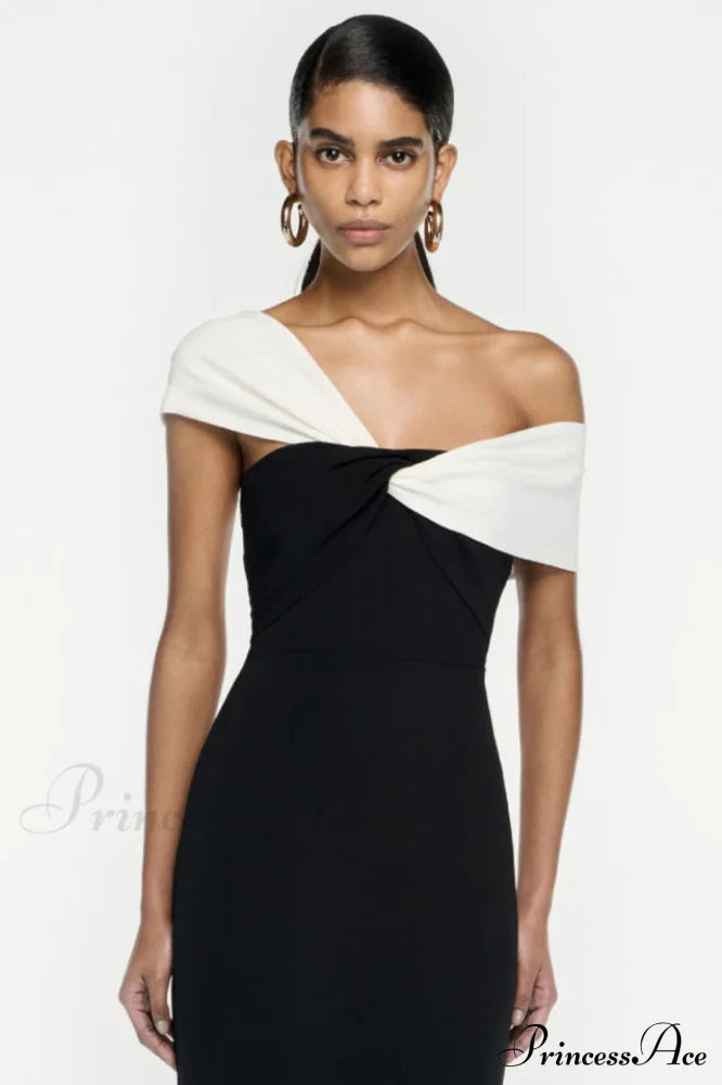 Asymmetric Off Stylish Shoulder Maxi Dress image 4