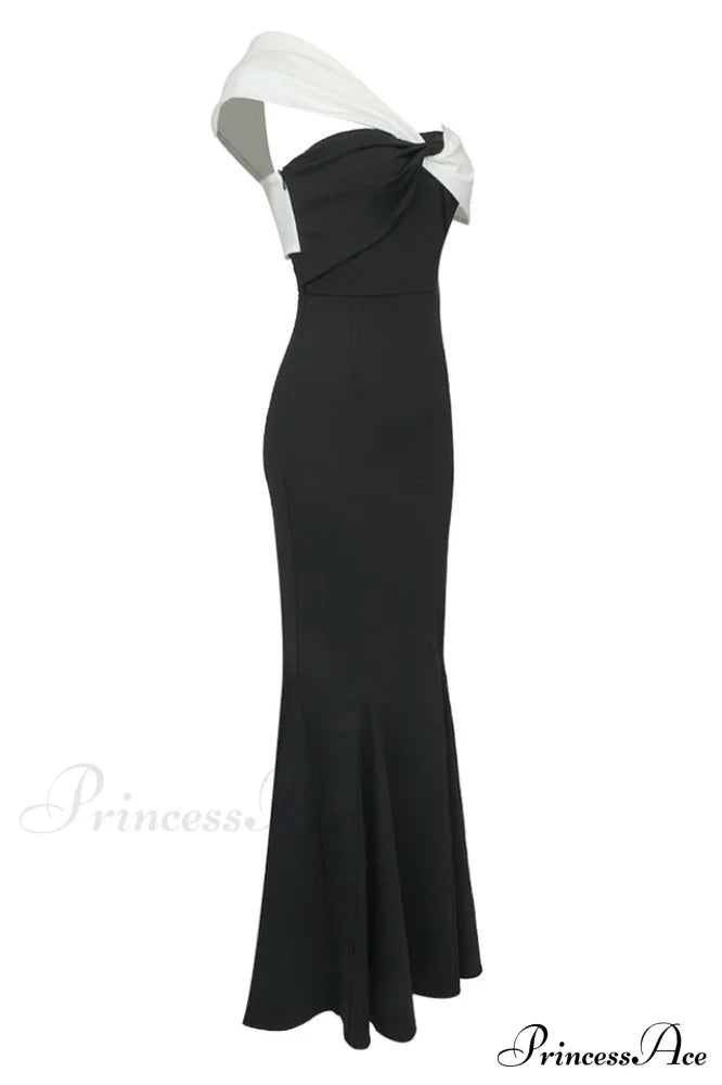 Asymmetric Off Stylish Shoulder Maxi Dress image 6