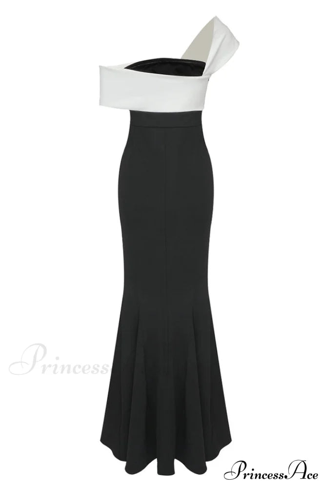 Asymmetric Off Stylish Shoulder Maxi Dress image 7
