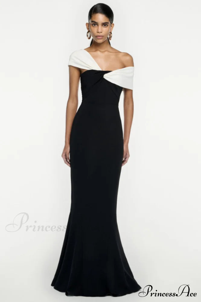 Asymmetric Off Stylish Shoulder Maxi Dress image 1