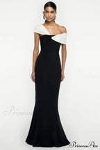 Asymmetric Off Stylish Shoulder Maxi Dress image 1