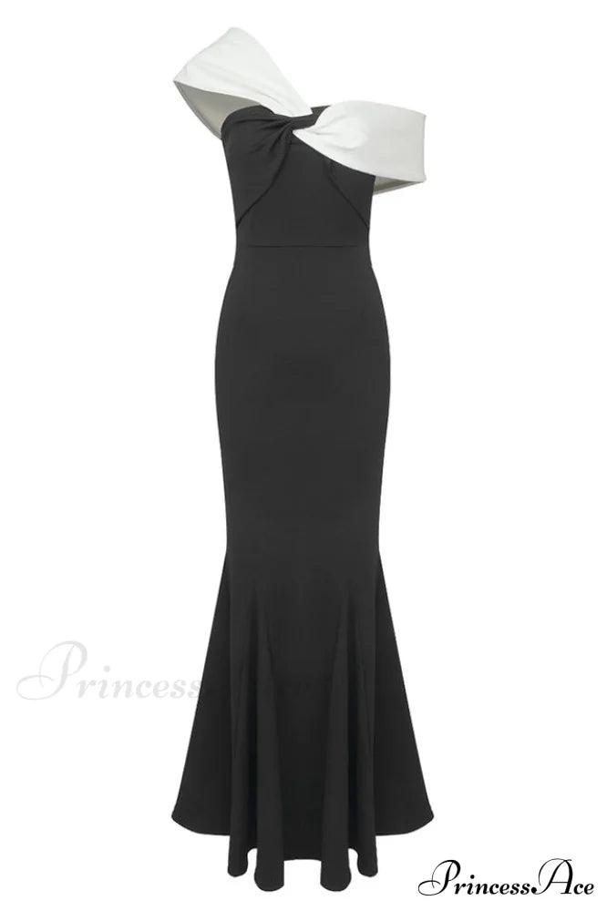 Asymmetric Off Stylish Shoulder Maxi Dress image 5