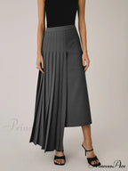 Asymmetric Pleated Graceful Maxi Skirt image 2