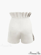 Asymmetric Pleated Graceful Zip Shorts image 3