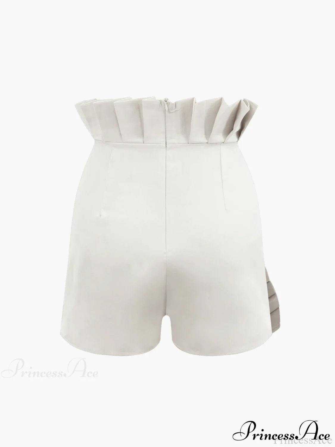 Asymmetric Pleated Graceful Zip Shorts image 3