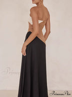 Asymmetrical Color-Blocked Stylish Maxi Dress image 3