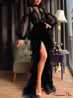 Asymmetrical Lace Floor-Length Tiered Exquisite Prom Dress image 5