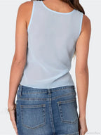 Asymmetrical Lace Trim Deep V-neck Slim Crop Top image 6