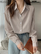 Asymmetrical Lace-Up Button Lapel Blouse image 12
