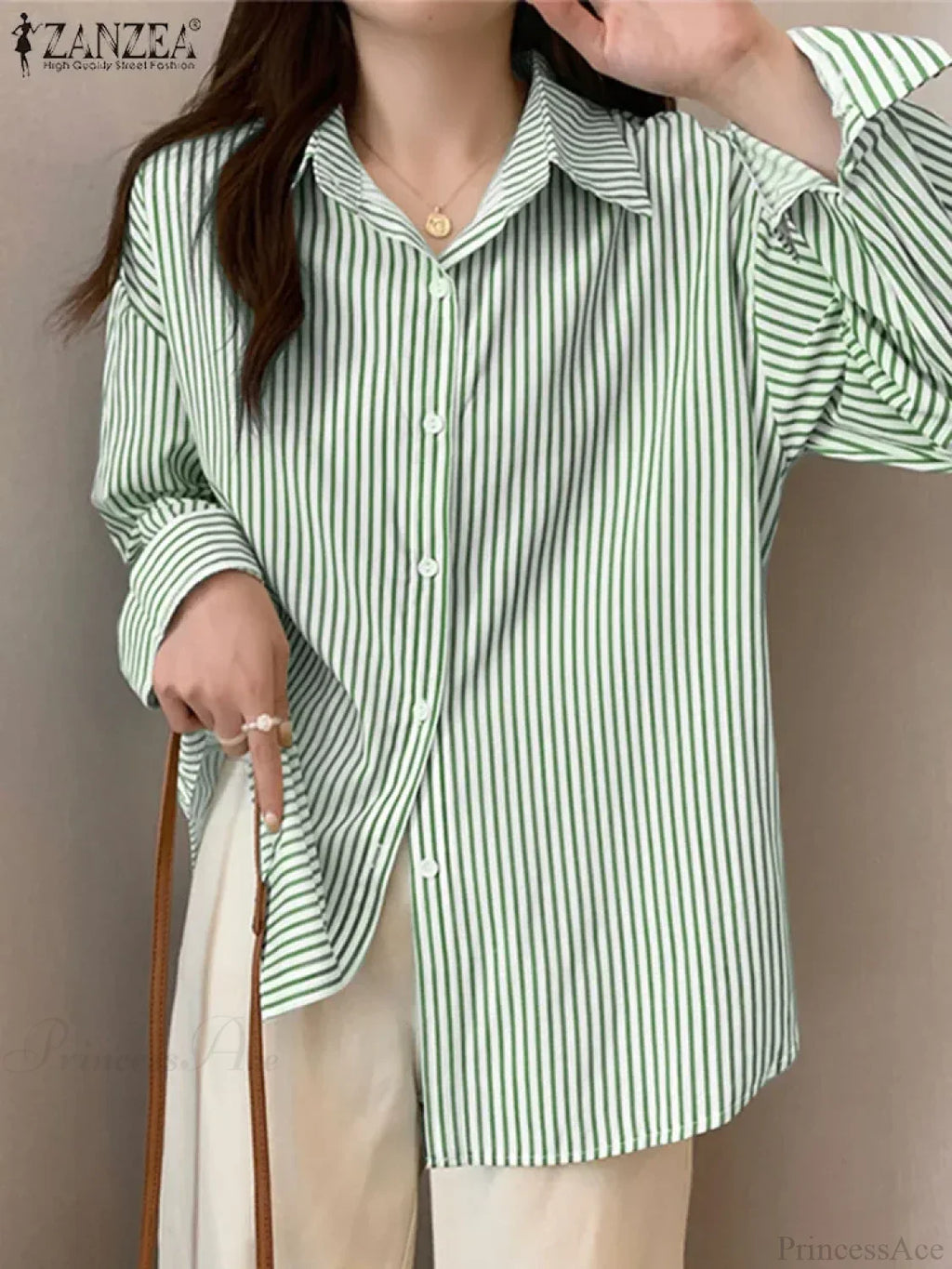 Asymmetrical Lace-Up Button Lapel Blouse image 10