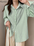 Asymmetrical Lace-Up Button Lapel Blouse image 10