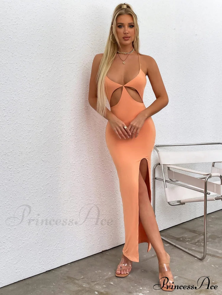 Asymmetrical Neck Glitter Trendy Strap Cut Out Dress image 7