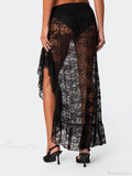 Asymmetrical Ruffle Lace Bodycon Summer Beach Y2K Long Skirt image 6