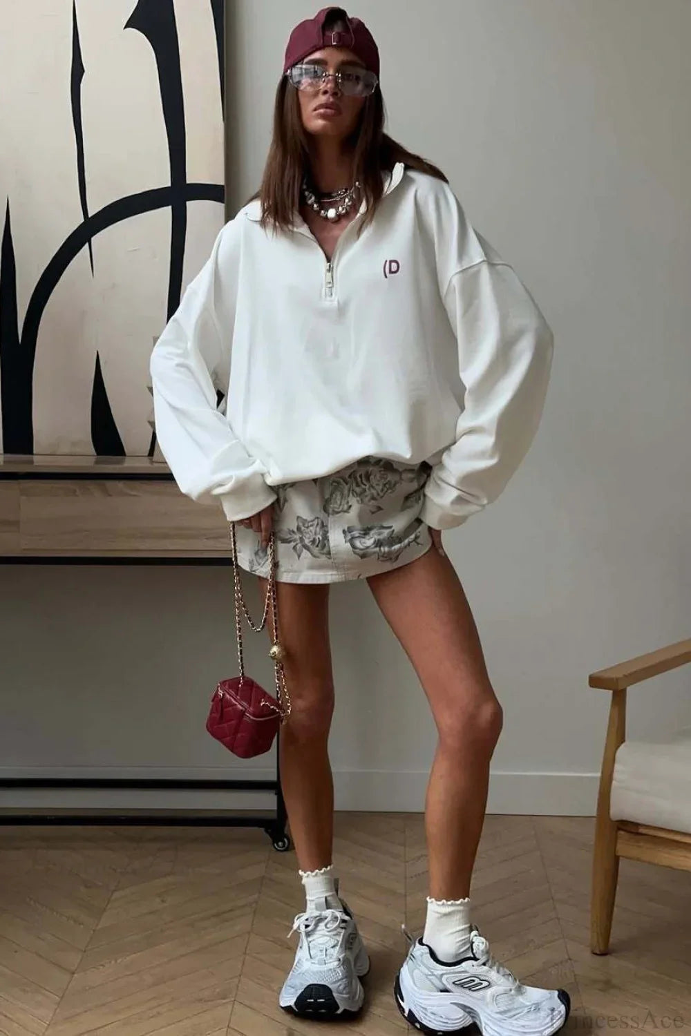 Athletic Color Block Letter Print Casual Sweatshirt image 4