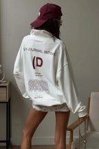 Athletic Color Block Letter Print Casual Sweatshirt image 2