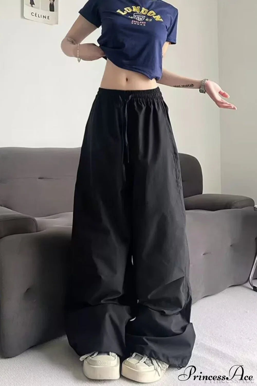 Athletic Stretchy Waist Relaxed Cargo Pants image 9