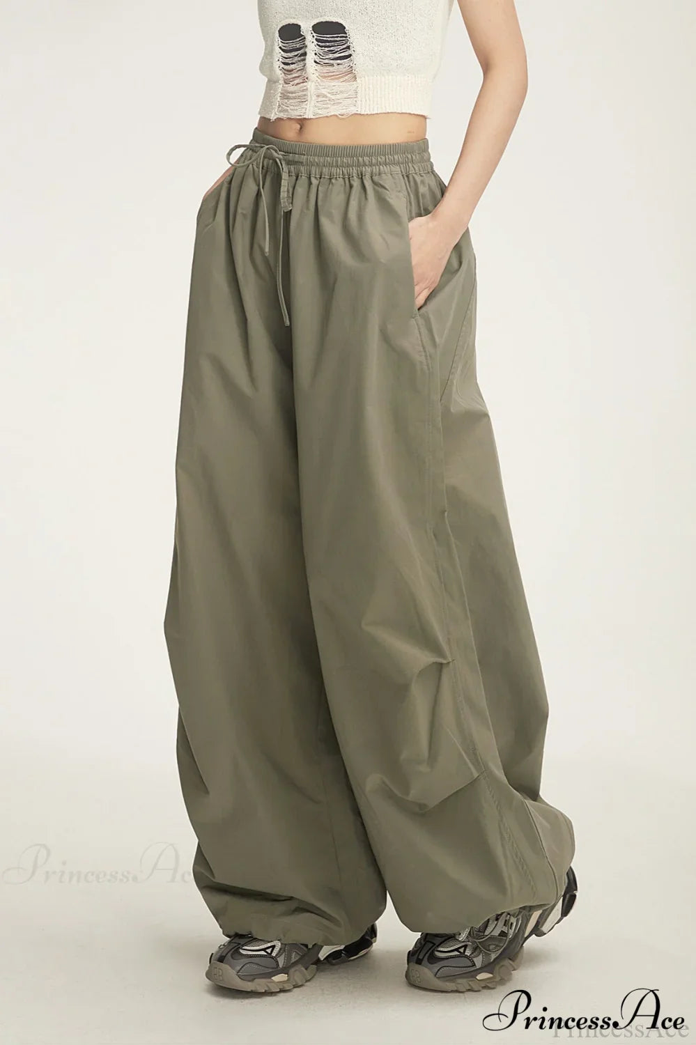 Athletic Stretchy Waist Relaxed Cargo Pants image 2