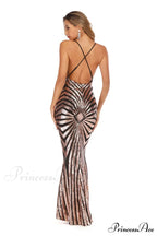 Aubrie Formal Stylish Sequin Scroll Dress image 7