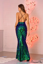 Aubrie Formal Stylish Sequin Scroll Dress image 4