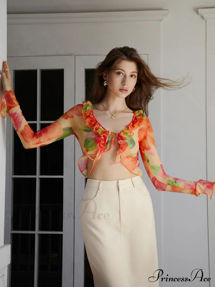 Aurora Tie Dye Mesh Modern Fly Away Crop Top image 4
