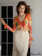 Aurora Tie Dye Mesh Modern Fly Away Crop Top image 1
