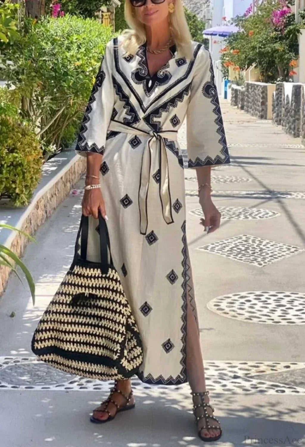 Autumn Fragrant Hemp A-line Boho Dress image 4