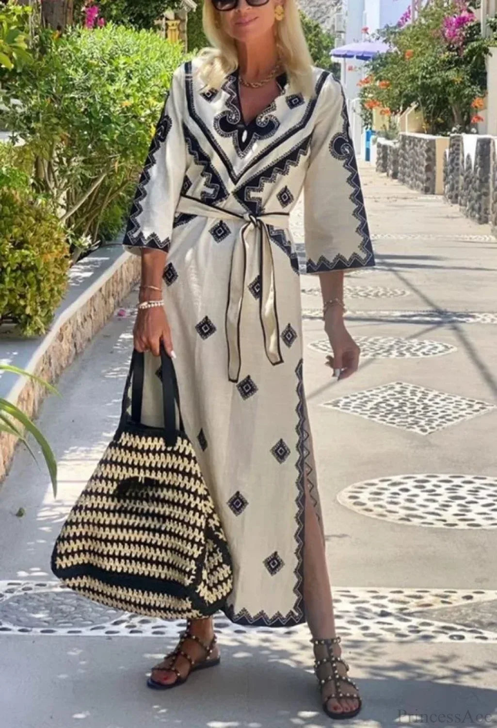 Autumn Fragrant Hemp A-line Boho Dress image 4