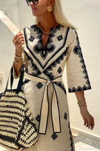 Autumn Fragrant Hemp A-line Boho Dress image 5