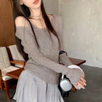 Autumn Simple Casual Vintage Long Sleeve Knit Top image 3