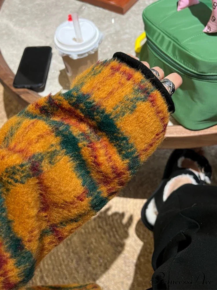 Autumn Winter Long Loose Retro Colorful Woolen Double Breasted Luxury Designer Stylish Coat image 3