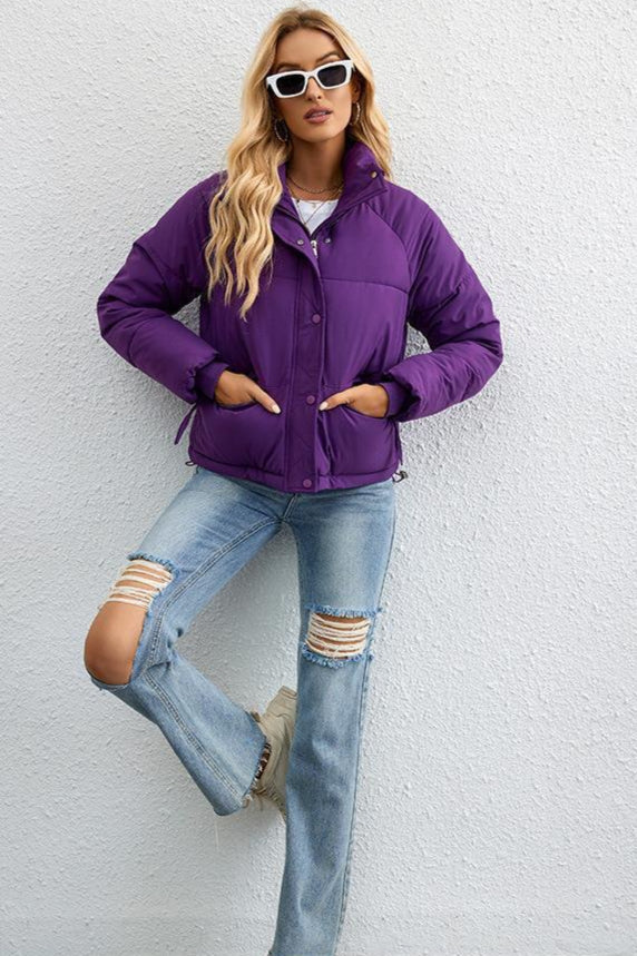 Short Stand Collar Puffer Coat image 16