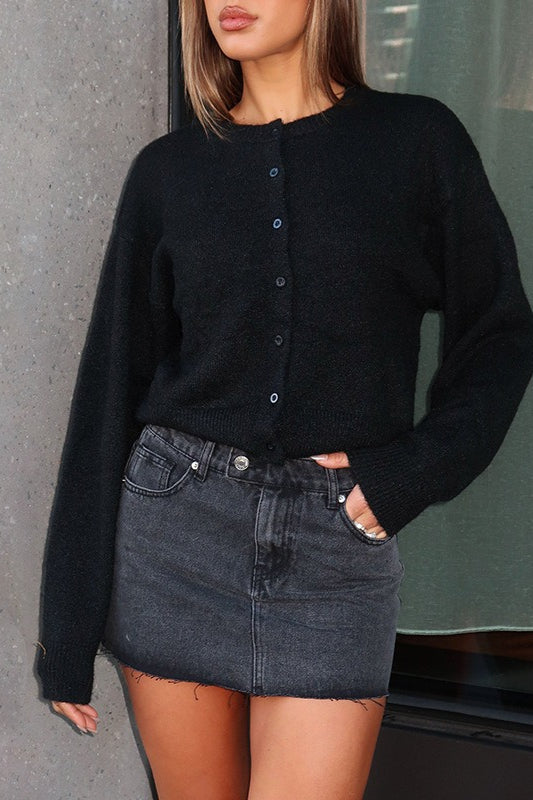 Cropped Long Sleeve Cardigan image 10