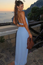 Creative Sleeveless Halter Backless High-Waist Maxi Dress image 4