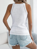 Nina Knit Tank detail view styled for Avrienne