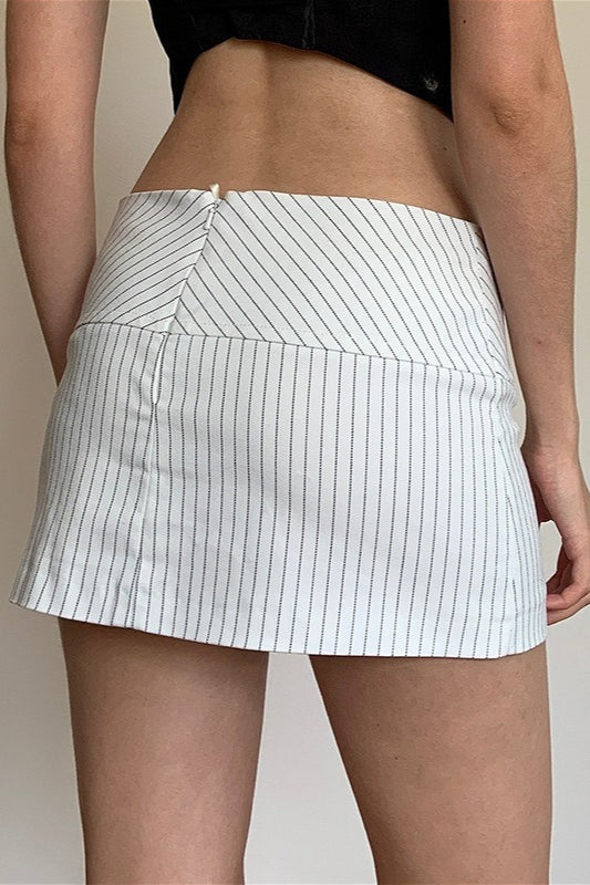 Low Waist Striped Zip Bodycon Mini Skirt image 3