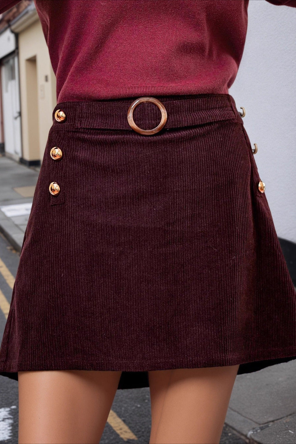 Corduroy A-Line Bodycon Skirt image 5