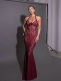 Lace Halter Neck Fitted Bodycon Party Dress image 1