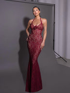 Lace Halter Neck Fitted Bodycon Party Dress image 1