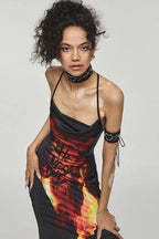 Flame Print Cami Maxi Dress image 7