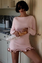 Elegant Round Neck Ruffle Cocktail Dress image 15