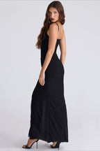 Sexy Slim Spaghetti Strap Ruched Slit Maxi Dress image 6