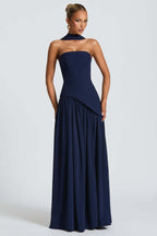 Solid Bustier High Slit Formal Dress image 17