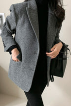 Wool Blend Solid Color Blazer image 8