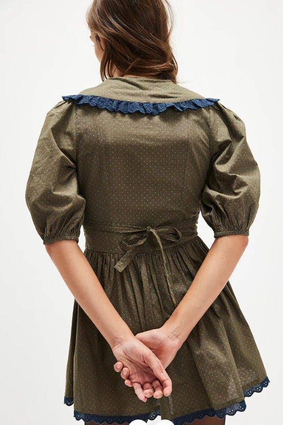 Vintage Polka Dot Peter Pan Collar Puff Sleeve Mini Dress image 7
