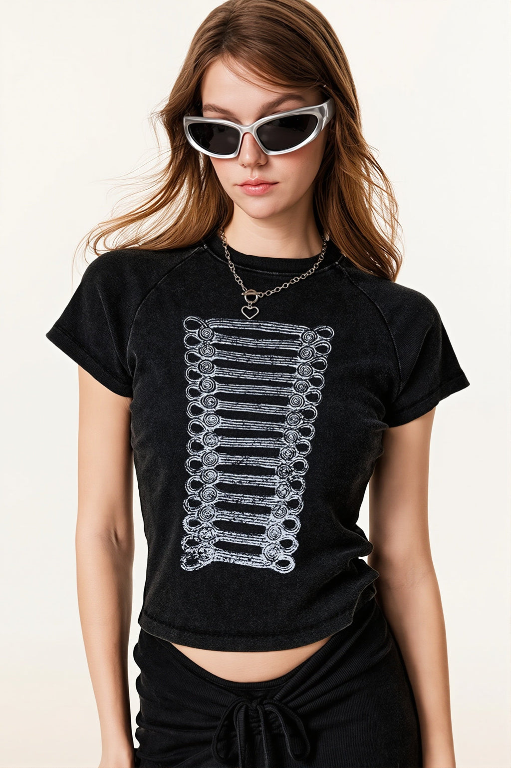 Street Style Vintage Washed Print T-shirt image 4
