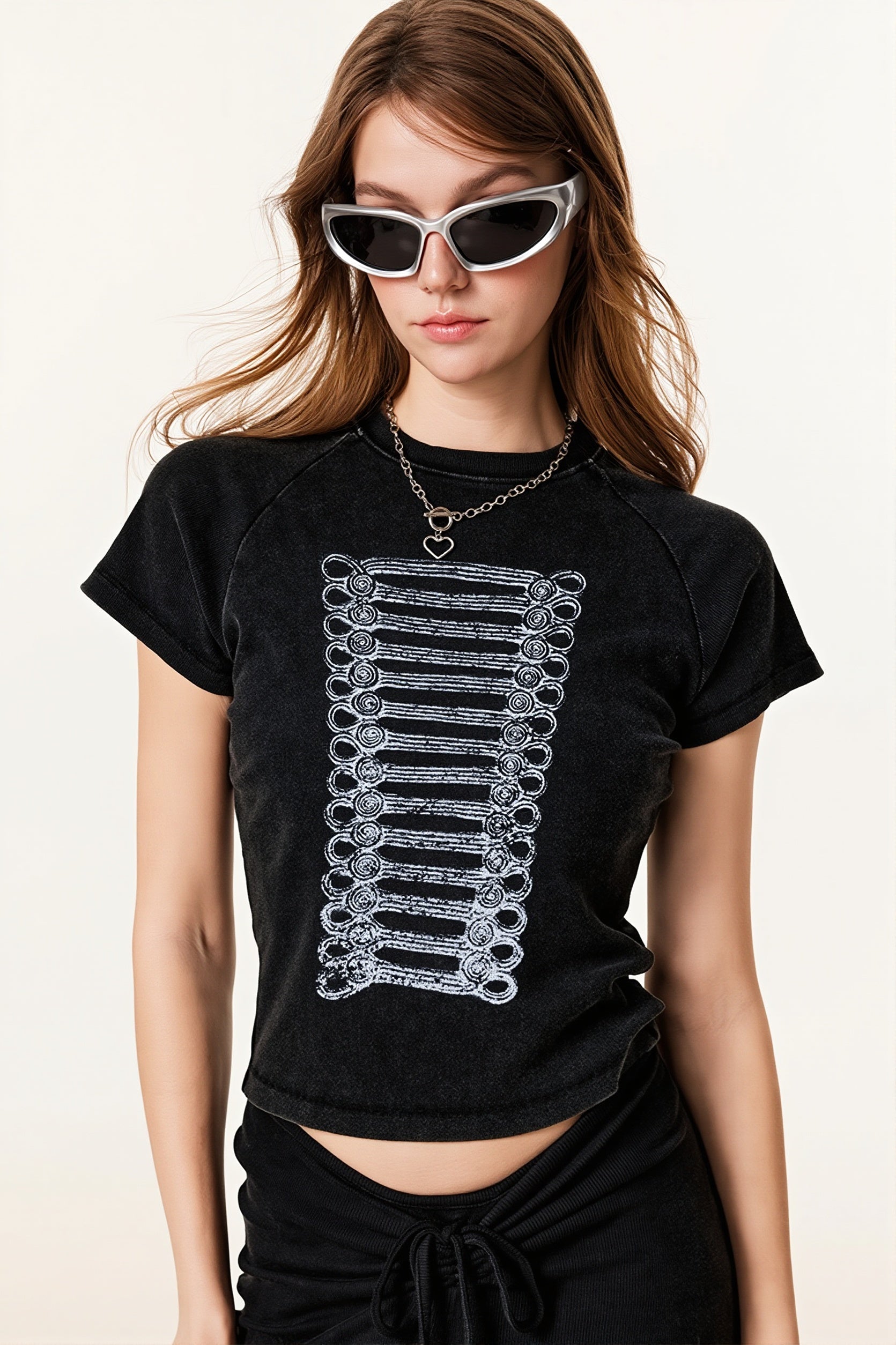 Street Style Vintage Washed Print T-shirt image 4
