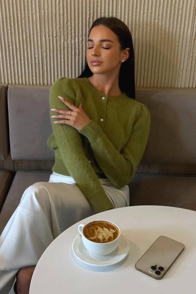 Solid Minimalist Relaxed Long Sleeve Knit Cardigan image 11