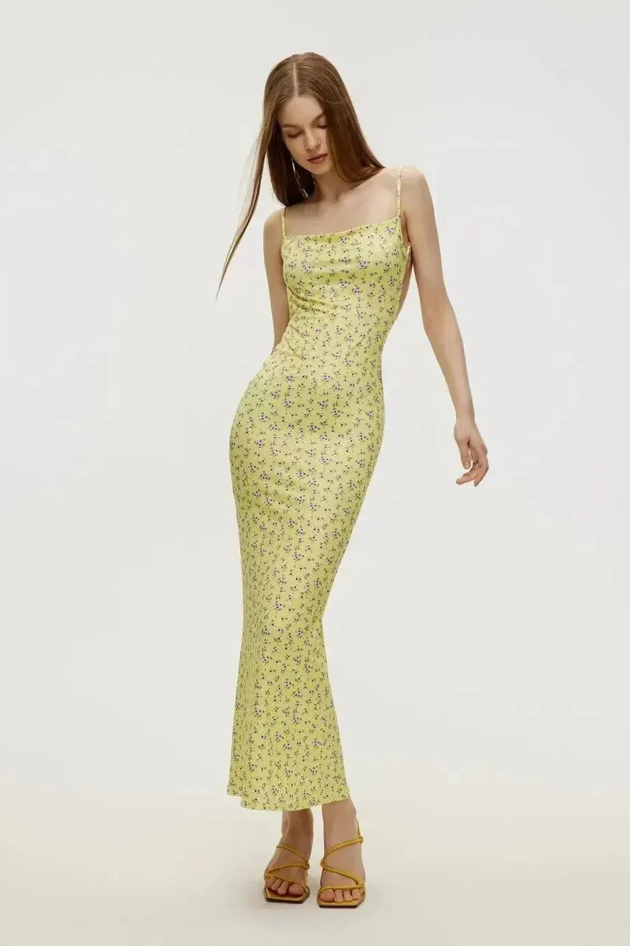 Cotton Floral Beach Print Suspender Maxi Dress image 11