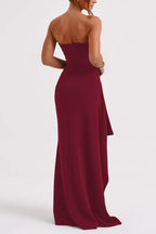 Strapless High Slit Maxi Party Dress image 2