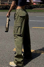 High Waist Slim Fit Straight Leg Cargo Pant image 4